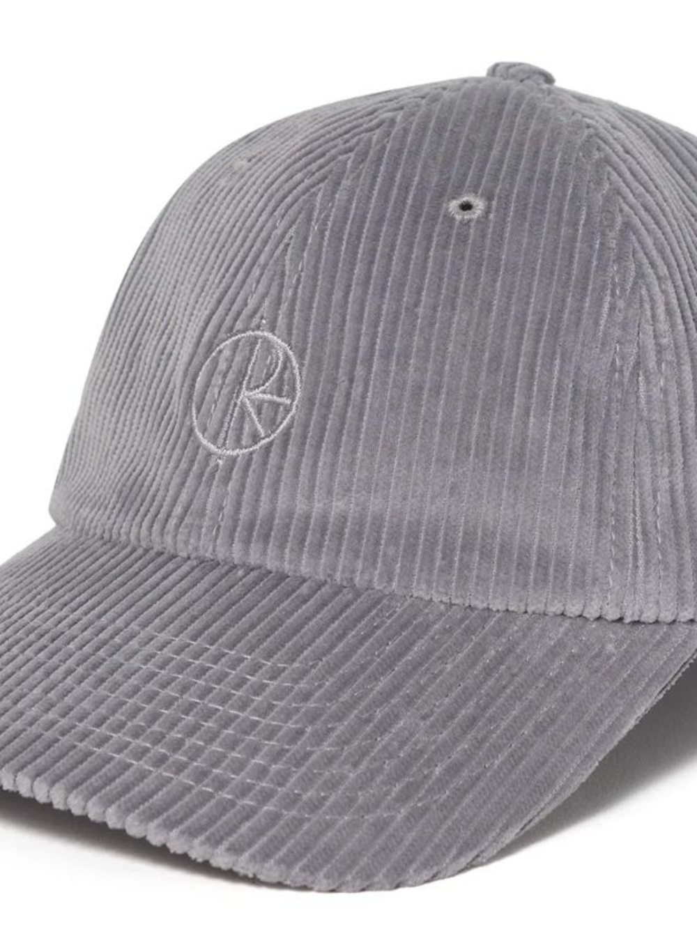 Corduroy Baseball Cap with Subtle Embroidered Logo - Gray
